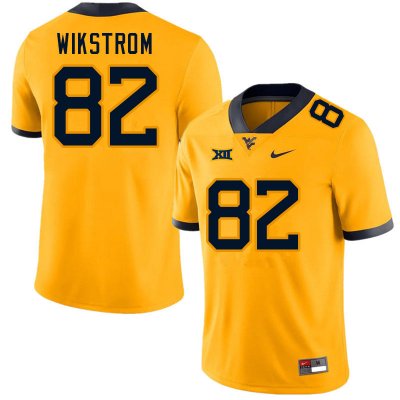 Men's West Virginia Mountaineers NCAA #82 Victor Wikstrom Gold Authentic Nike Stitched College Football Jersey MN15T33VB